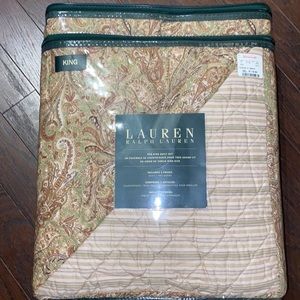 Brand New NIP “Lauren Ralph Lauren” King Quilt Set. High Quality Quilt & 2 Shams